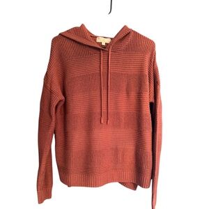 Pink Rose mauve sweater with hoodie, size L